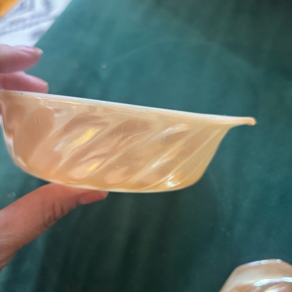 rare Fire king bowls , plates orange iridescent opalescent * accepting offers
